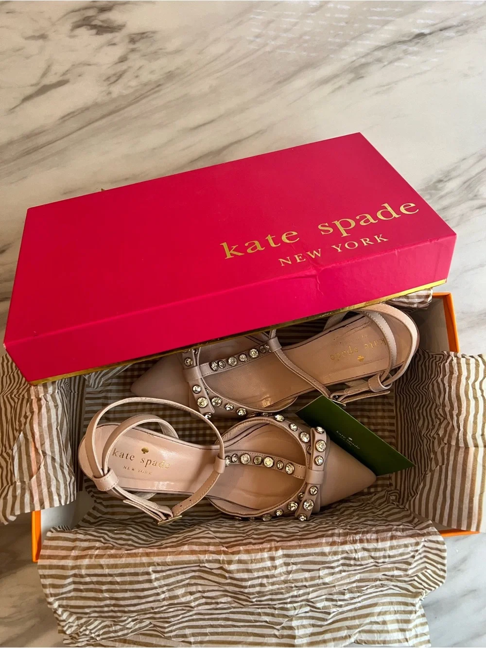kate spade Blush Pink Embellished Pointed-Toe Heels